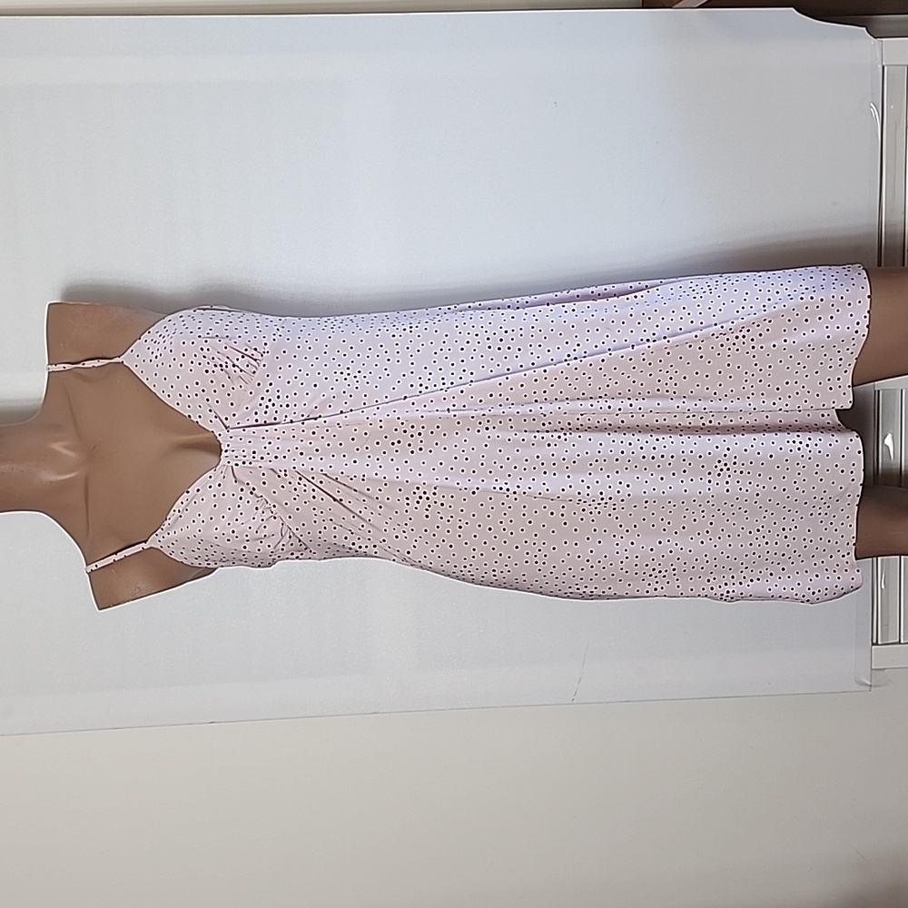 Pullover Pink with Black Polka Dots Nighty Dress Medium
